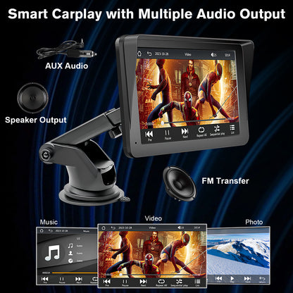Portable Car Stereo, Wireless CarPlay & Android Audio 7 Inch Touchscreen