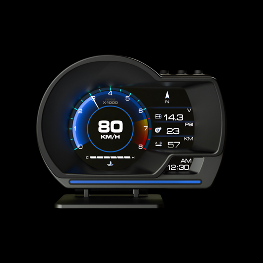 Head-Up Speed, Temperature, Fuel Monitoring Display With GPS